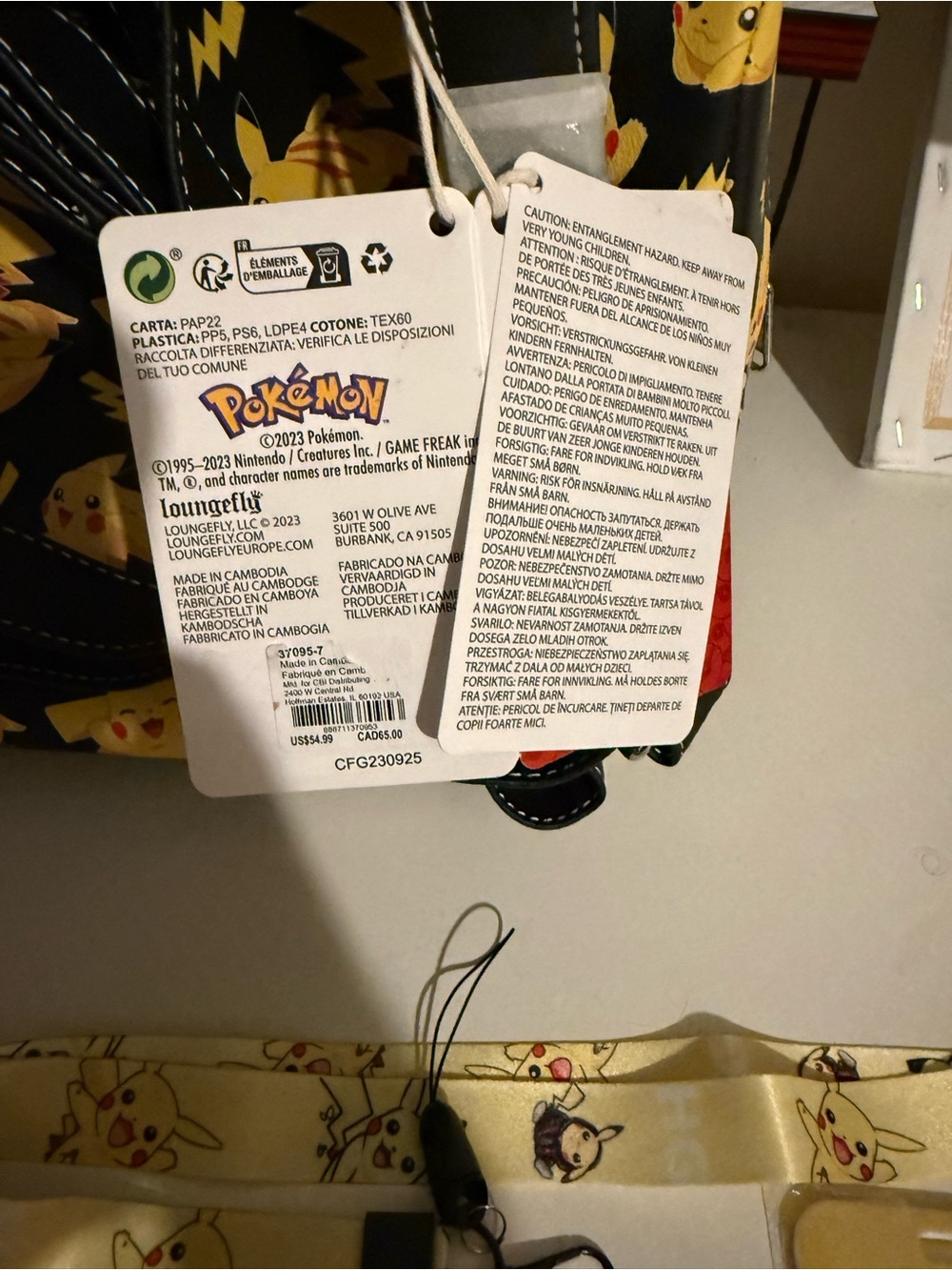 Pokémon x Loungefly Kids Black & Yellow Pikachu Mini Backpack Bundle - Picture 4 of 7